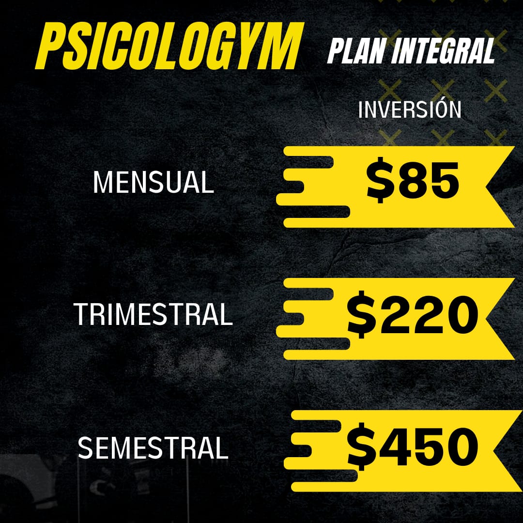 Inversión: Mensual $85, Trimestral $220, Semestral $450